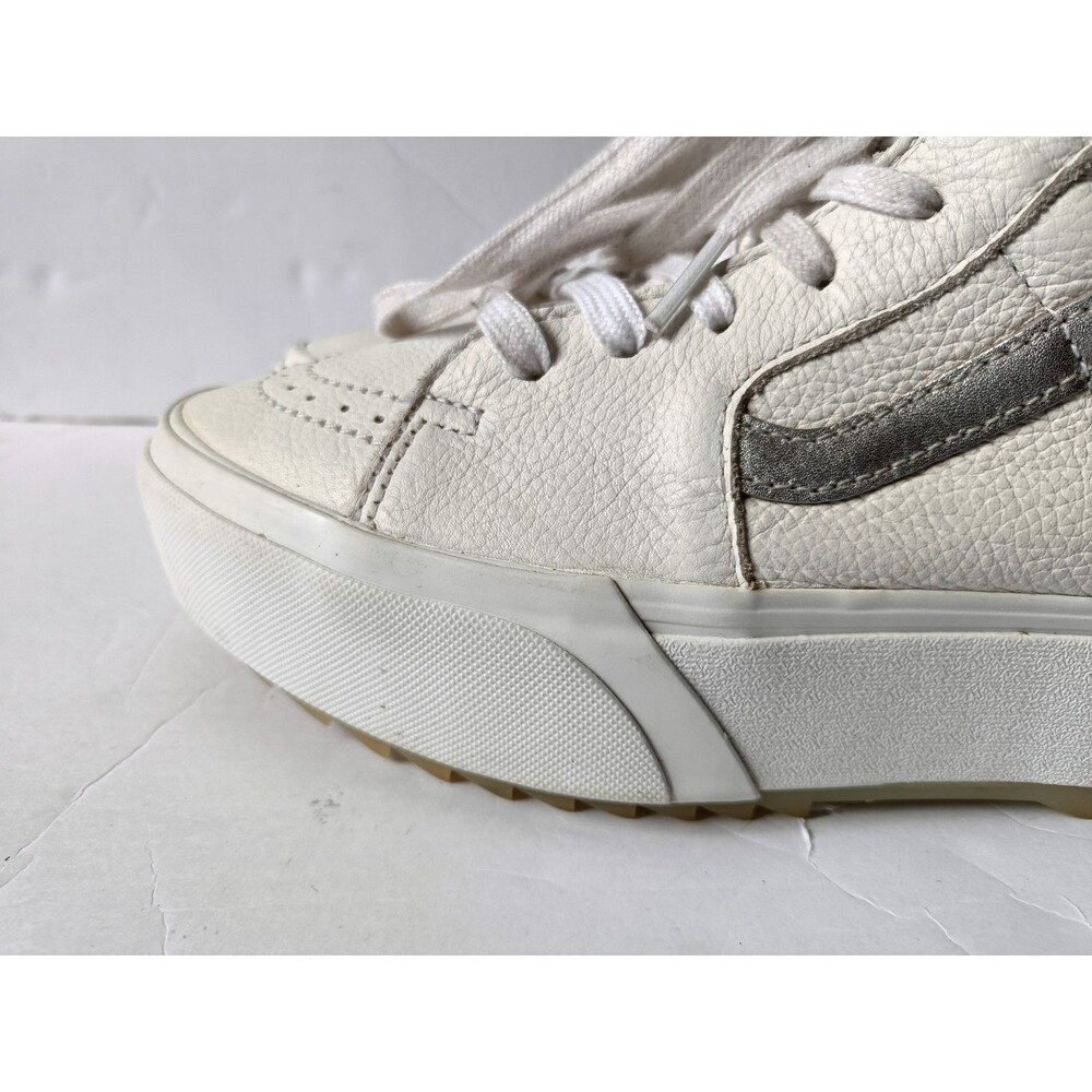Vans Sk8-Hi Shoes Women's Size 9.5 Men's Size 8 Stacked Platform White Sneakers - Picture 5 of 11